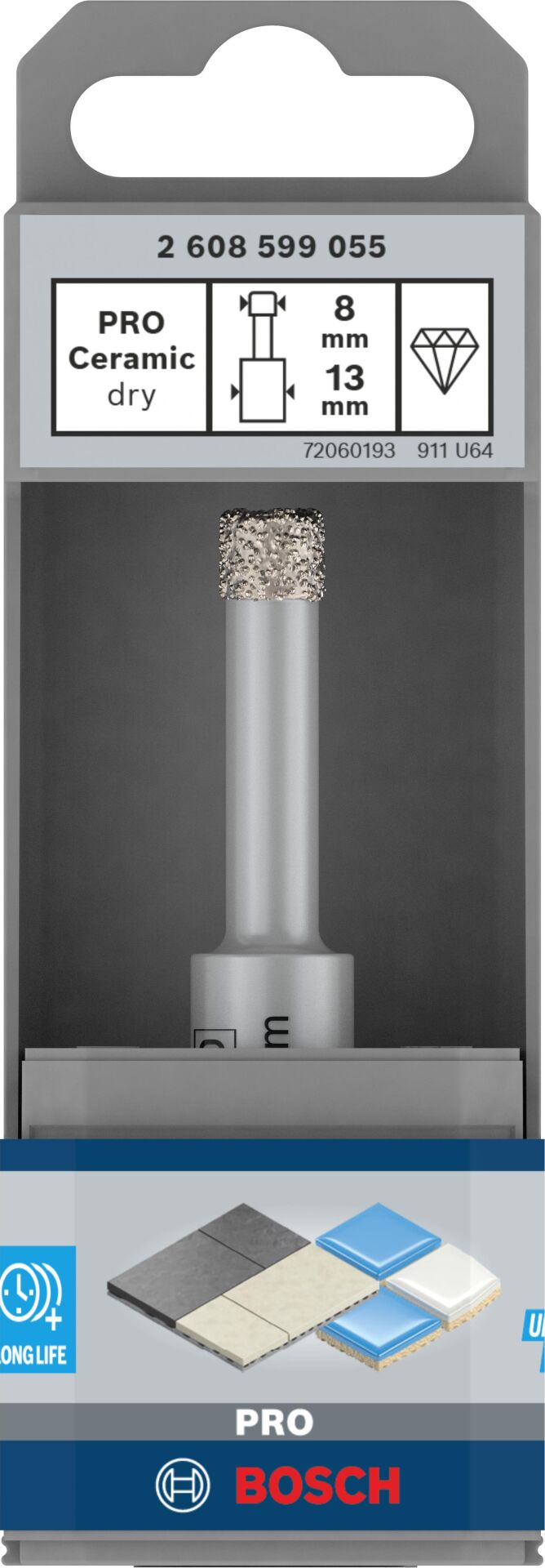 Bosch Profesyonel Seramik Easy Dry Elmas Delici Uç (8 x 33 mm) - 2608599055