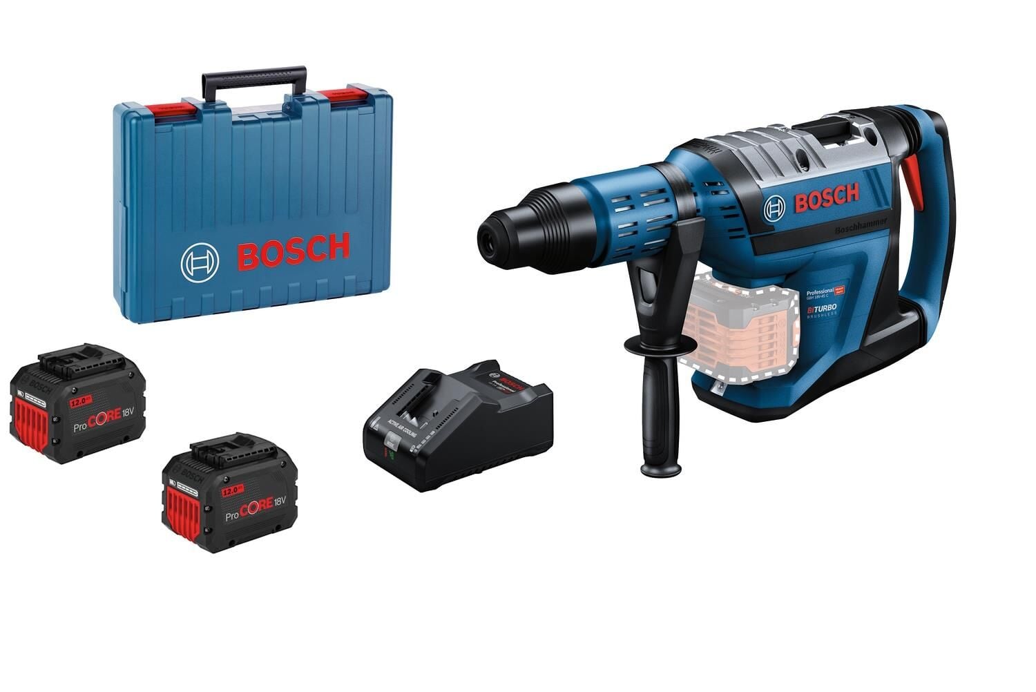 Bosch GBH 18V-45 C Biturbo Akülü Kırıcı Delici (18V - 2x12.0 Ah ProCORE Akülü) - 0611913120-SET